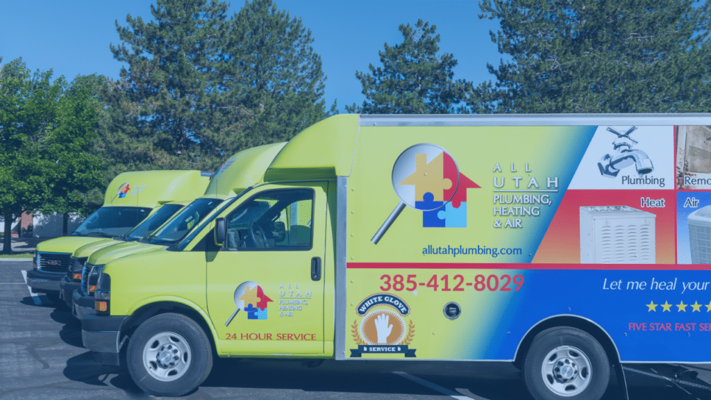 all utah plumbing, heating & air truck outside salt lake