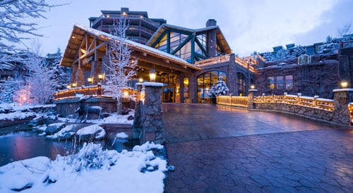 Building in a snowy environment.